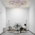 Lustra LED cu telecomanda si cristal LIA RGB 182W, 8 Cercuri, lumina Rece/Calda/Neutra, Dimabila, Alb Crom Lucios [2]