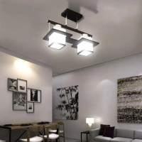 Lustra Clasica Aramis cu Lemn Abajur Patrat 2X E27 Alb Negru Lustra Clasica Aramis cu Lemn Abajur Patrat 2X E27 Alb Negru