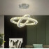 Lustra LED cu telecomanda si cristal PRISM LUMINIS 58W, 2 Cercuri, lumina Rece/Calda/Neutra, Dimabila, Argintiu, Inaltime Reglabila [2]