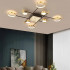 Lustra LED cu telecomanda si cristal MISEL 168W, 9 Elemente, lumina Rece/Calda/Neutra, Dimabila, Negru Auriu [3]