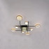 Lustra LED cu telecomanda si cristal MISEL 168W, 9 Elemente, lumina Rece/Calda/Neutra, Dimabila, Negru Auriu [4]