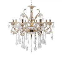 Candelabru Ludovico, 8*E14, Auriu, Metal si Cristal Candelabru Ludovico, 8*E14, Auriu, Metal si Cristal
