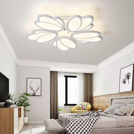 Lustra LED cu telecomanda TULIP 73W, 5 Petale, lumina Rece/Calda/Neutra, Dimabila, Alb [1]