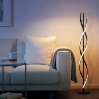 Lampadar LED Upsilon, 48W, 3000K/4000K/6000K, Metal si Acril, Negru