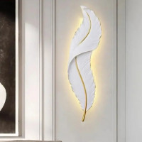 Aplica LED Pena 65cm, lumina Rece/Calda/Neutra, Alb Auriu