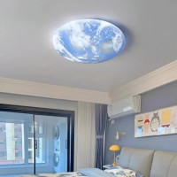 Lustra LED EARTH 32W, Diametru 35cm, lumina Rece/Calda/Neutra, Albastru Lustra LED EARTH 32W, Diametru 35cm, lumina Rece/Calda/Neutra, Albastru