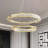 Lustra LED suspendata cu telecomanda si cristal PRISM REGAL 120W, 2 Cercuri, lumina Rece/Calda/Neutra, Dimabila, Auriu, Inaltime Reglabila [5]