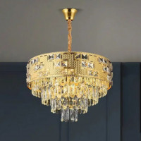 Candelabru Cristal NEUSCHWANSTEIN Petito 3xE14, Diametru 30cm, Auriu, Inaltime Reglabila