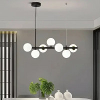 Lustra cu bec moderna LOFT Pavilion, 7x G9, Alb Negru, Metal, Inaltime Reglabila Lustra cu bec moderna LOFT Pavilion, 7x G9, Alb Negru, Metal, Inaltime Reglabila