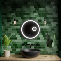 Oglinda LED Rotunda, 60cm, Micah Senzor MotionGlow Marcello, Sistem Dezaburire, Ceas & Termometru, Lupa Cosmetica, Dimabila Oglinda LED Rotunda, 60cm, Micah Senzor MotionGlow Marcello, Sistem Dezaburire, Ceas & Termometru, Lupa Cosmetica, Dimabila