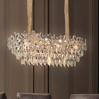 Candelabru Cristal Regalis 11x E14, Diametru 85cm, Auriu Lucios, Inaltime Reglabila