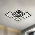 Lustra LED cu telecomanda si cristal QUADRIS RGB 78W, 4 Patrate, lumina Rece/Calda/Neutra, Dimabila, Negru [2]