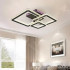 Lustra LED cu telecomanda si cristal BLAKELY RGB 166W, 3 Patrate, lumina Rece/Calda/Neutra, Dimabila, Negru [2]