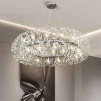 Candelabru Cristal MINUET 12x G9, Diametru 60cm, Argintiu Lucios, Inaltime Reglabila Candelabru Cristal MINUET 12x G9, Diametru 60cm, Argintiu Lucios, Inaltime Reglabila