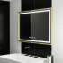 Oglinda LED Rectangulara, 120x80cm, Verite Royale Gold MotionGlow Marcello, Sistem Dezaburire, Ceas & Termometru, Dimabila [2]