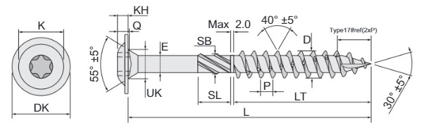 Surub Lemn Autoforant Cu Cap Lat 1