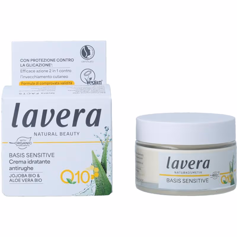 Crema hidratanta antirid cu coenzima Q10 Basis Sensitiv, 50 ml - LAVERA Crema hidratanta antirid cu coenzima Q10 Basis Sensitiv, 50 ml - LAVERA